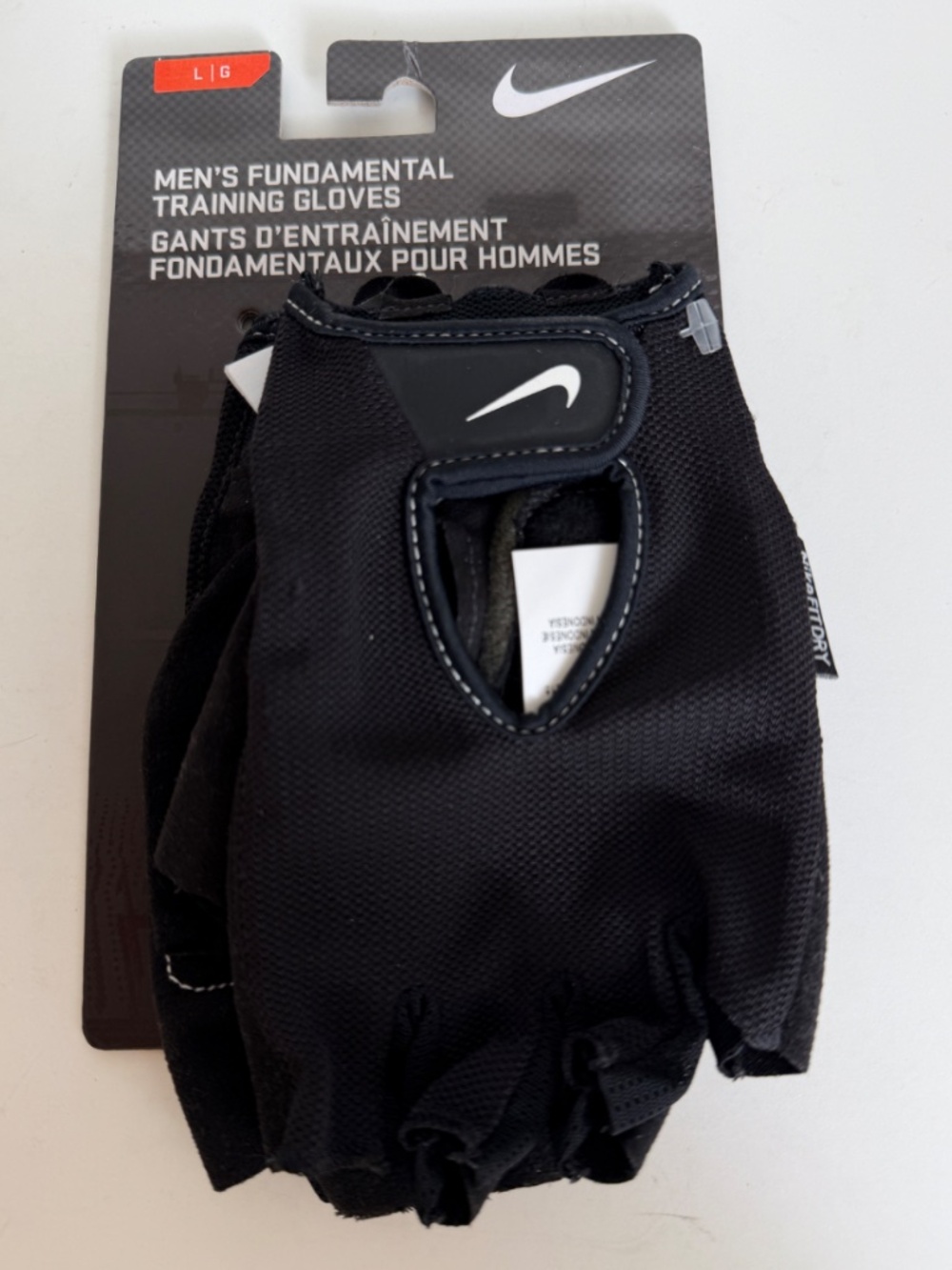 Nike Fit Dry Mens Fundamental Black Training Gloves L Large NEW
